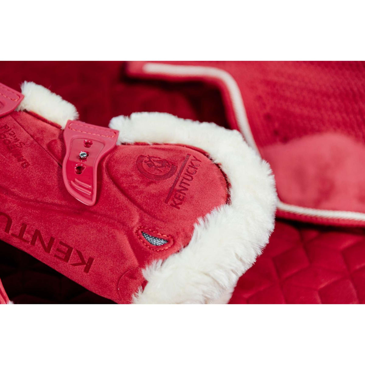 Kentucky Horsewear Botas para tendones Bamboo Elastic Vegan Piel Rojo