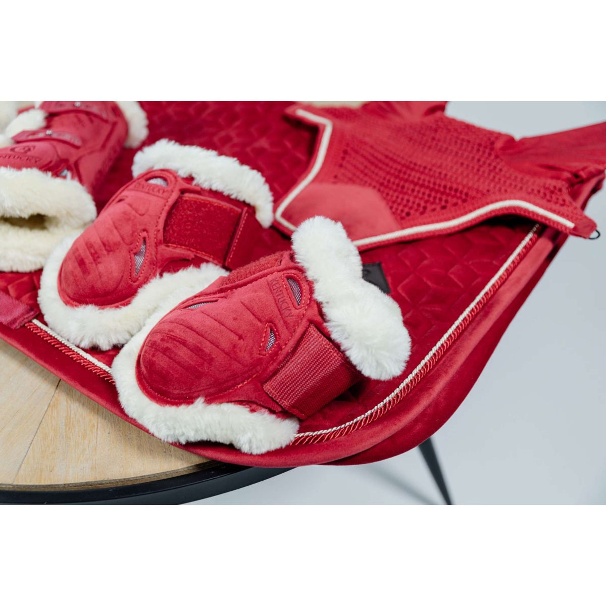 Kentucky Horsewear Botas para tendones Bamboo Elastic Vegan Piel Rojo