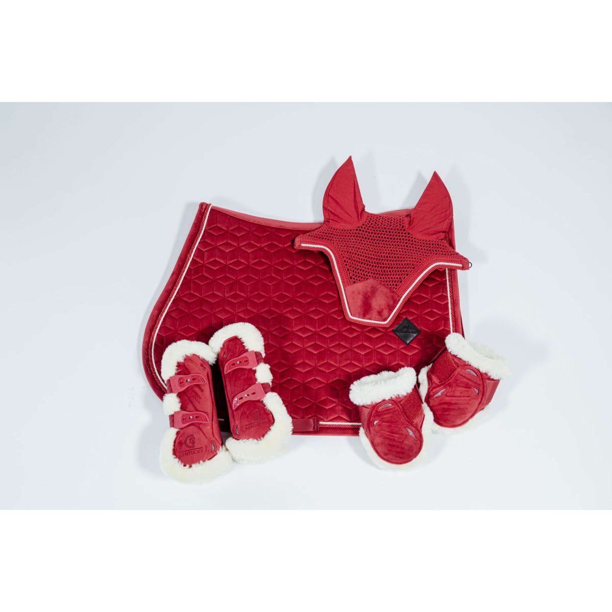 Kentucky Horsewear Botas para tendones Bamboo Elastic Vegan Piel Rojo