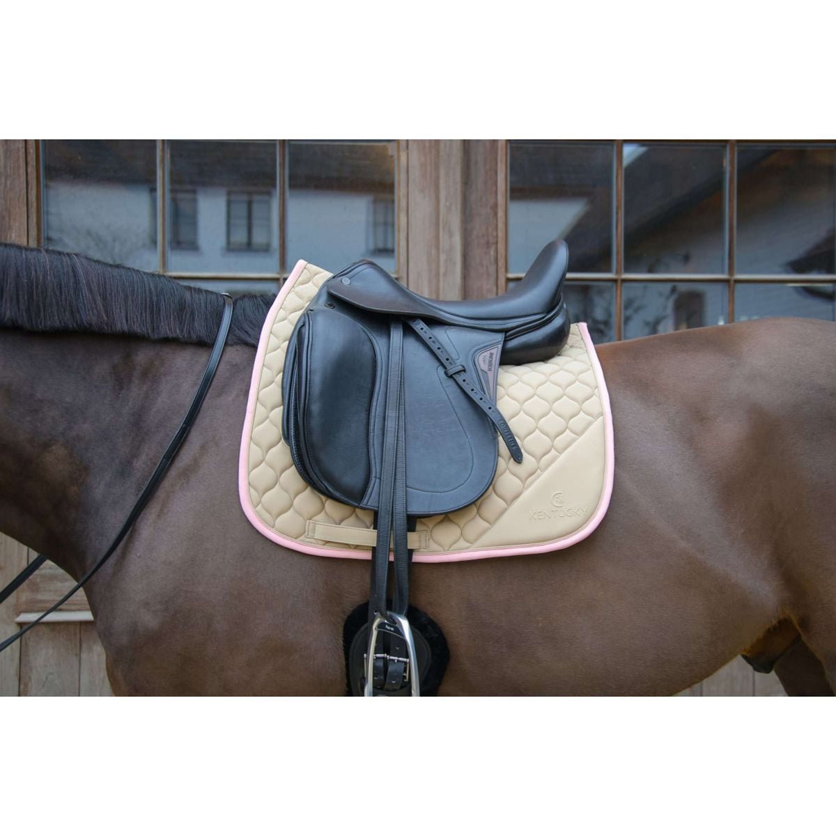 Kentucky Horsewear Mantilla Softshell Onion Quilt Doma clásica Beige/Rosa viejo