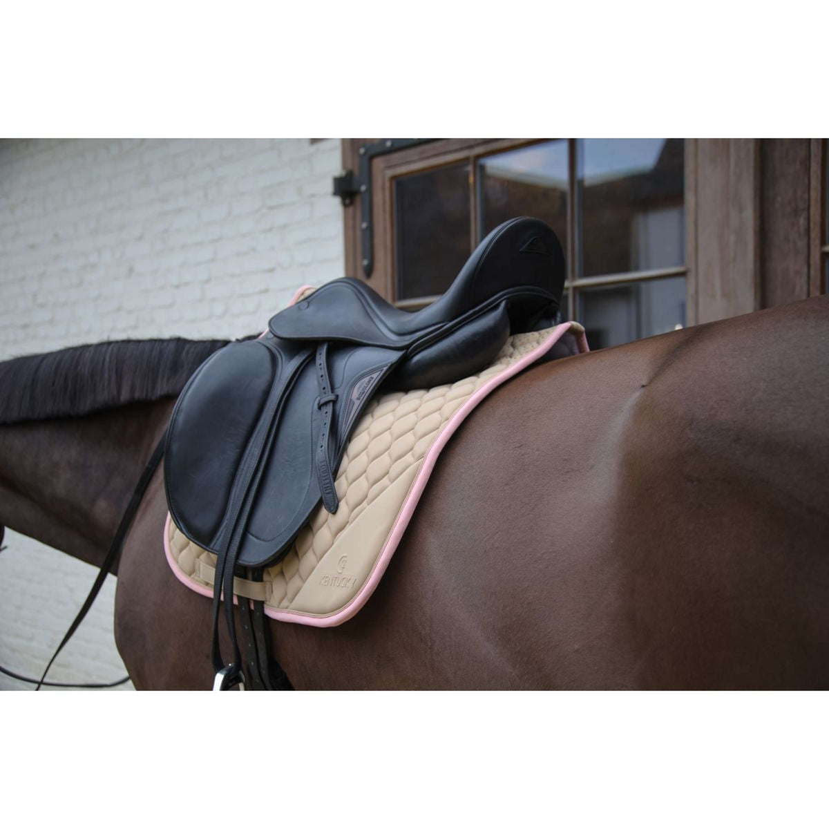 Kentucky Horsewear Mantilla Softshell Onion Quilt Doma clásica Beige/Rosa viejo