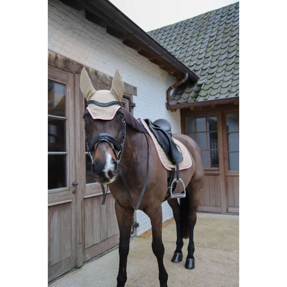 Kentucky Horsewear Mantilla Softshell Onion Quilt Doma clásica Beige/Rosa viejo