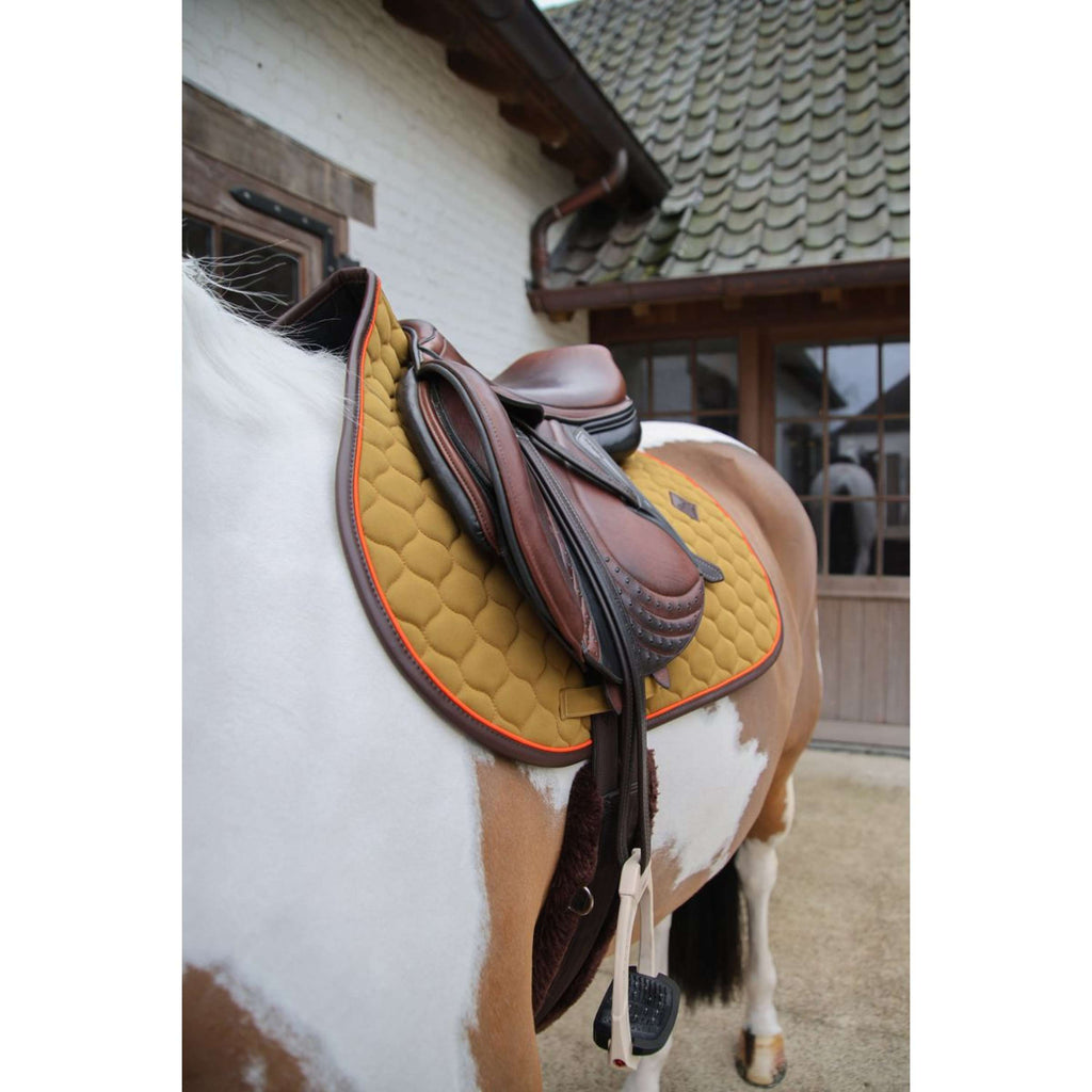 Kentucky Horsewear Mantilla Onion Quilt Leather Neon saltando Kaki