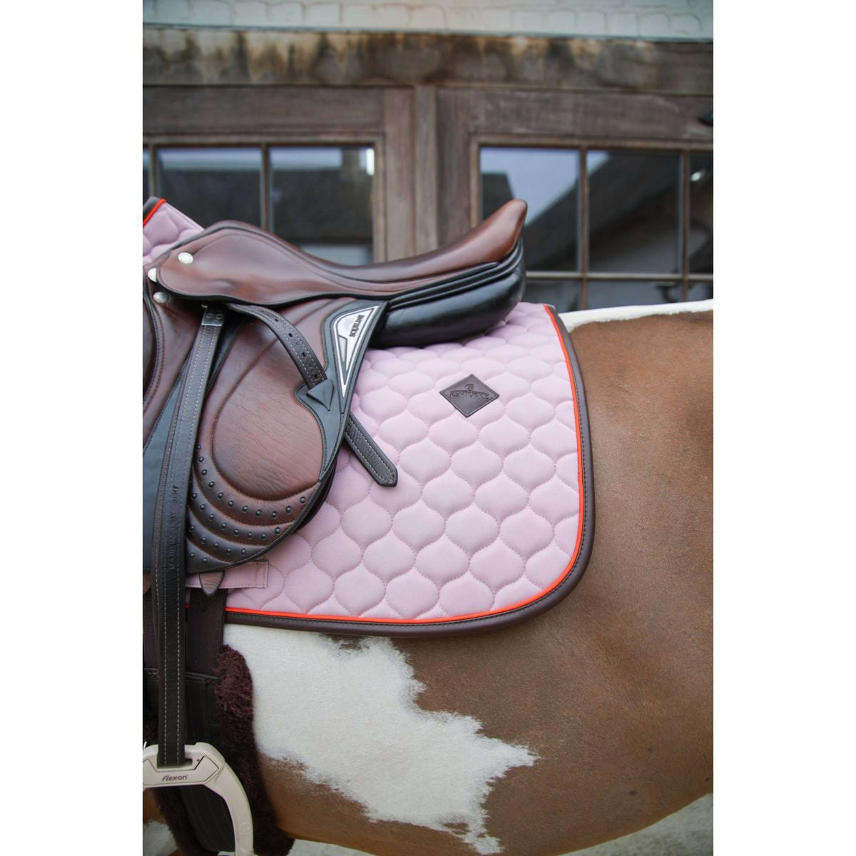 Kentucky Horsewear Mantilla Onion Quilt Leather Neon saltando Lavanda