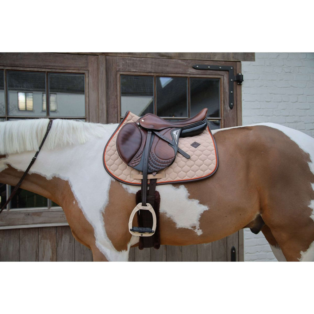 Kentucky Horsewear Mantilla Onion Quilt Leather Neon saltando Beige