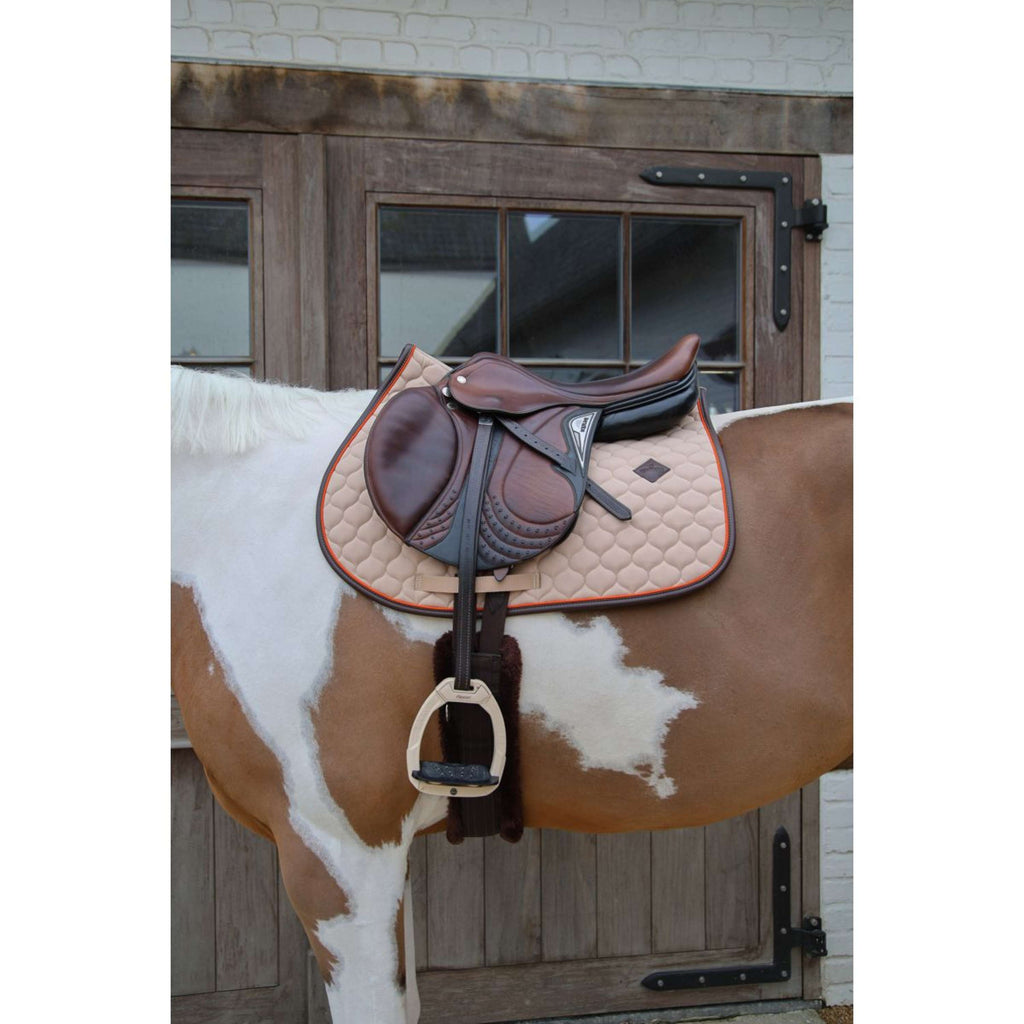 Kentucky Horsewear Mantilla Onion Quilt Leather Neon saltando Beige