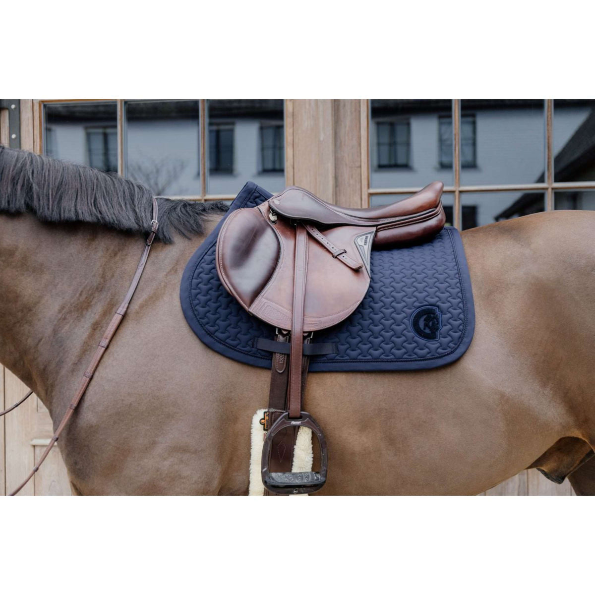 Kentucky Horsewear Mantilla Plaited Logo Springen Navy