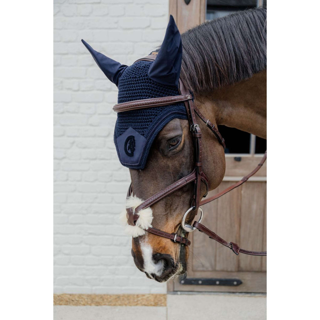 Kentucky Horsewear Bonete para Orejas Wellington 3D Logo Navy