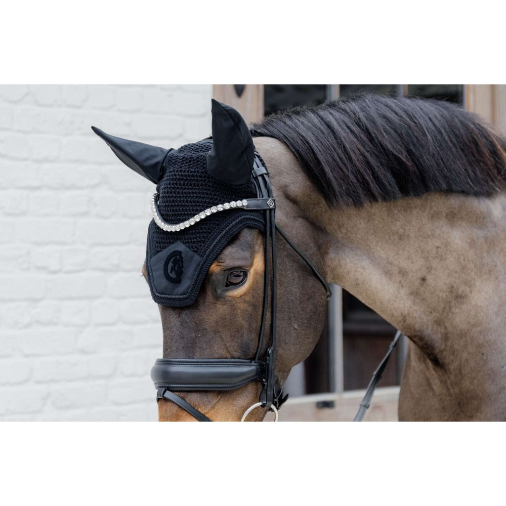 Kentucky Horsewear Bonete para Orejas Wellington 3D Logo Negro