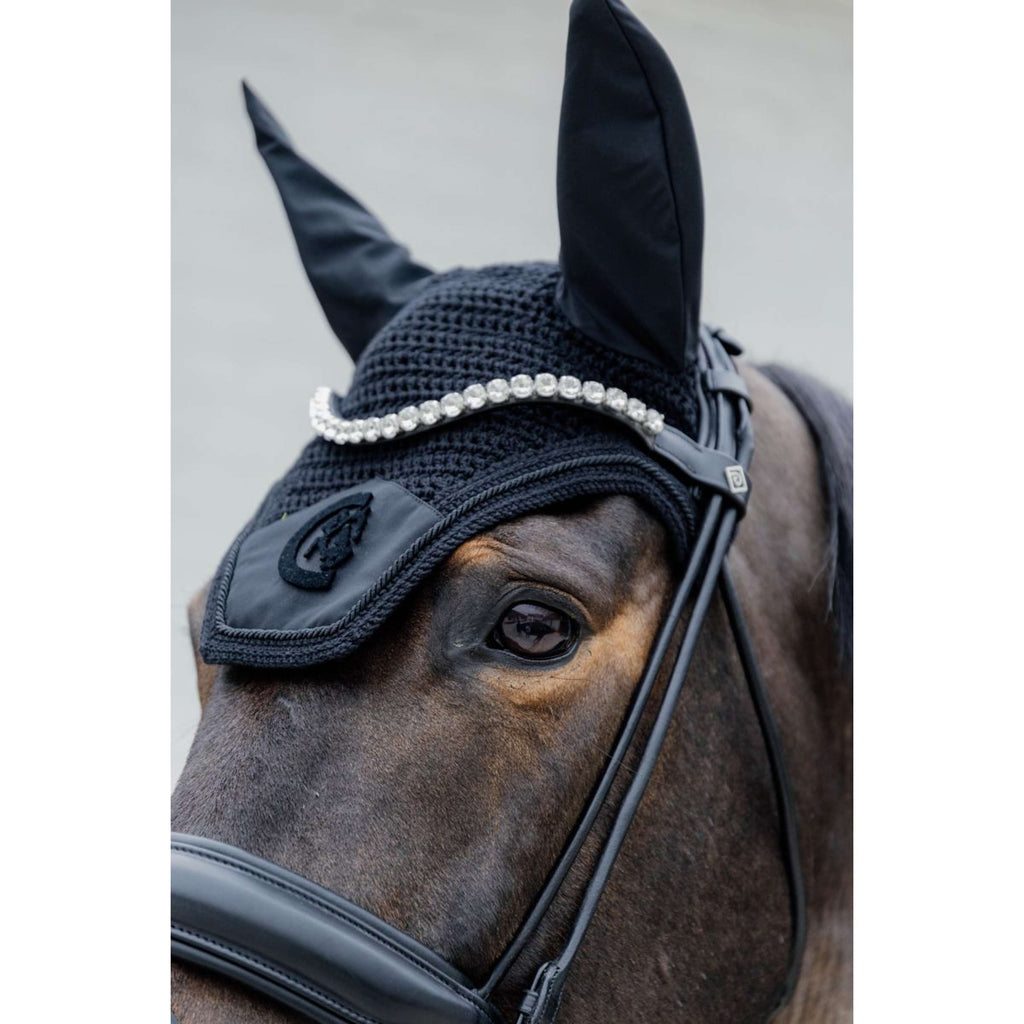 Kentucky Horsewear Bonete para Orejas Wellington 3D Logo Negro