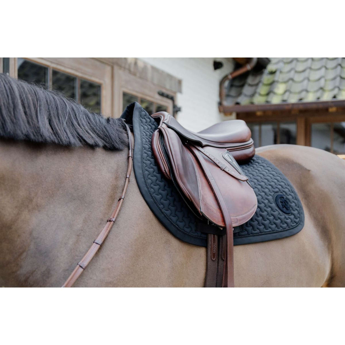 Kentucky Horsewear Mantilla Plaited Logo Springen Negro