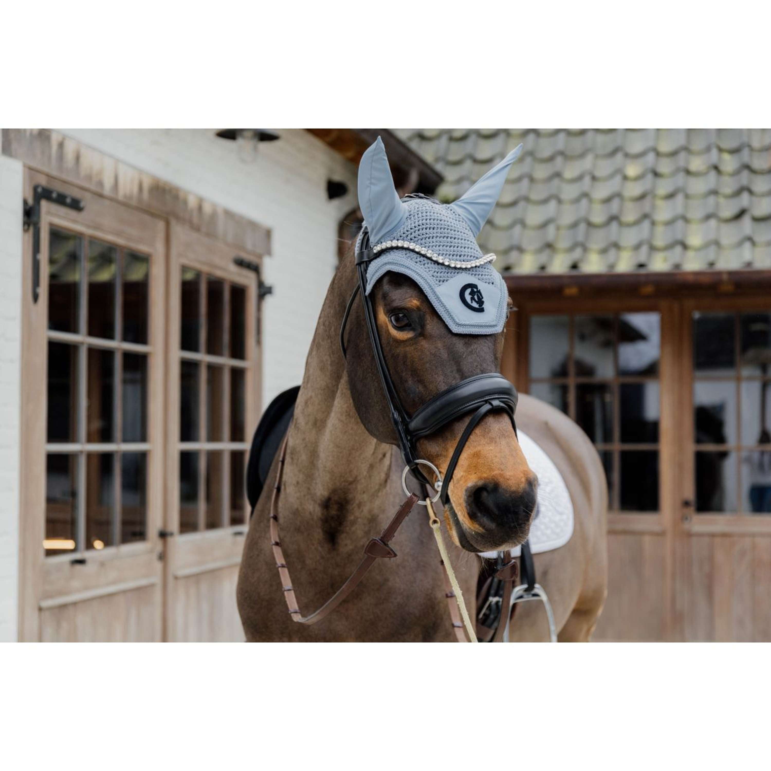 Kentucky Horsewear Bonete para Orejas Wellington 3D Logo Soundless Azul claro