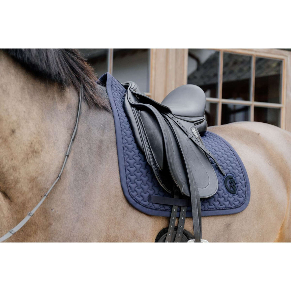 Kentucky Horsewear Mantilla Plaited Logo Doma clásica Navy