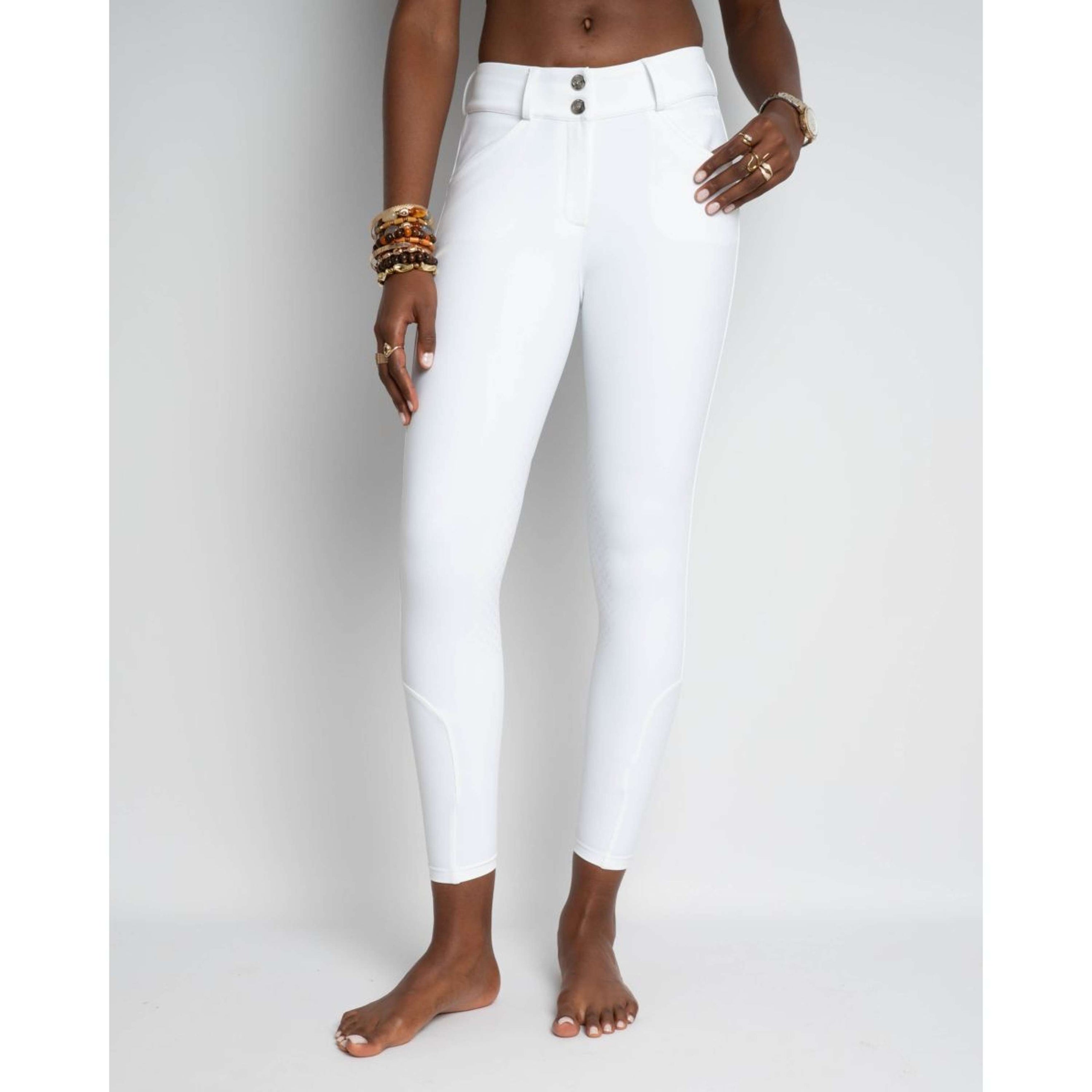 Kentucky Pantalón de Equitación Miami Knee Grip Mujer Blanco