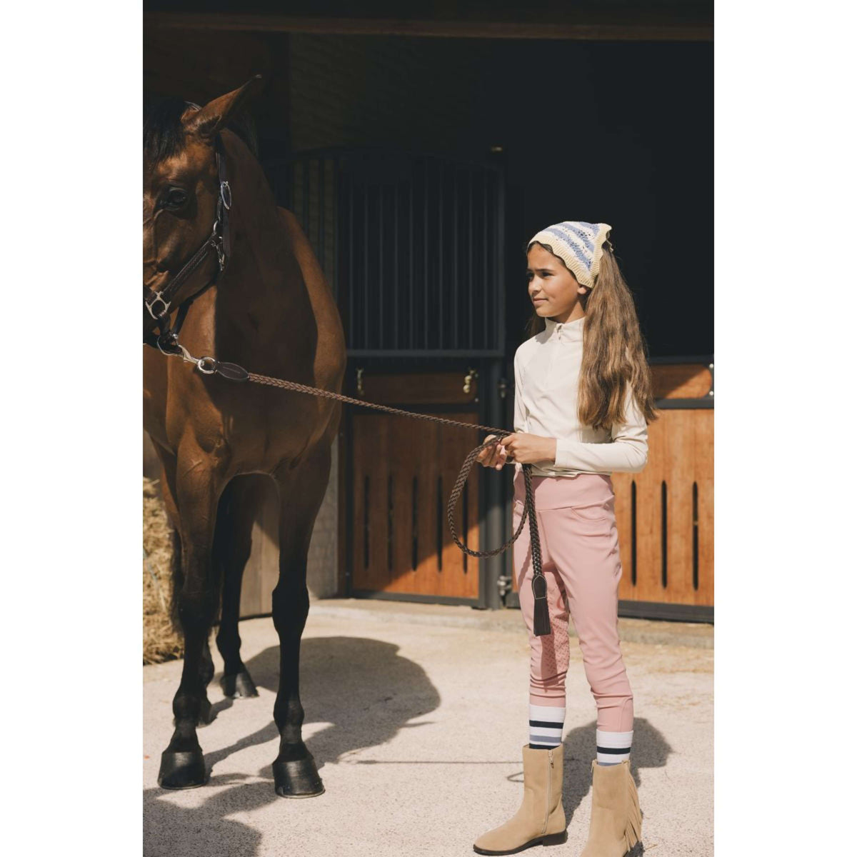 Kentucky Legging de Equitación Miami Knee Grip Girls Old Rose