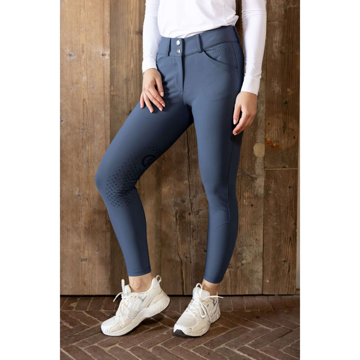 Kentucky Pantalón de Equitación Miami Knee Grip Mujer Azul Oceano