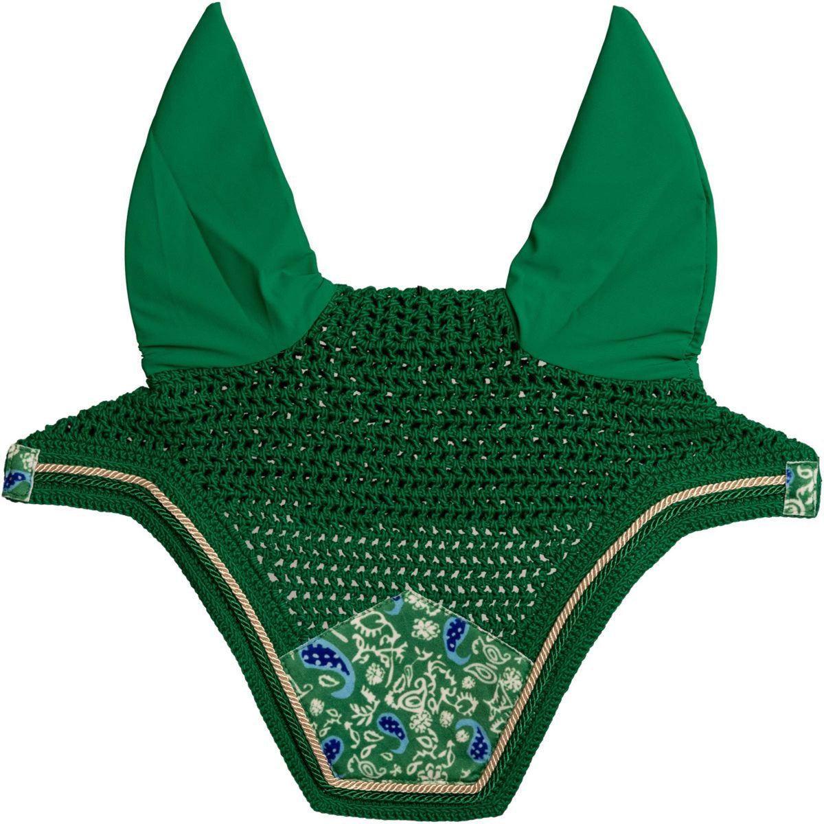 Kentucky Bonete para Orejas Wellington Velvet Paisley Garden verde/azul marino