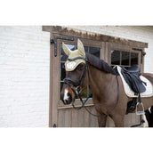 Kentucky Bonete para Orejas Wellington Velvet Horse Printing Beige