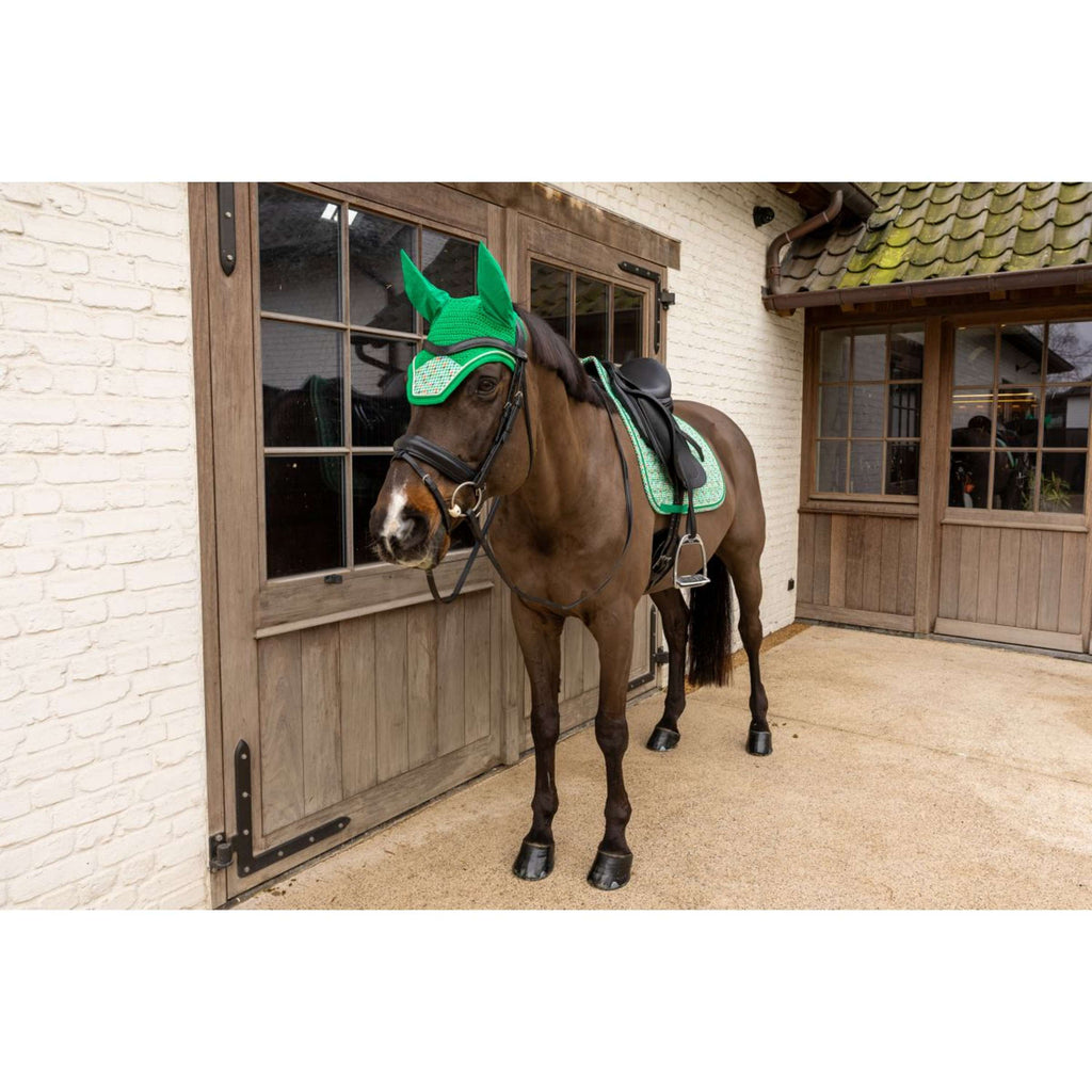 Kentucky Bonete para Orejas Wellington Velvet Pied De Poule Verde claro