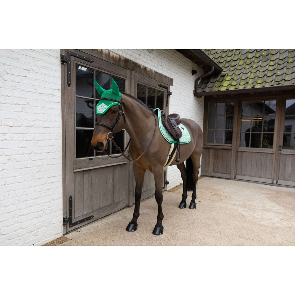 Kentucky Bonete para Orejas Wellington Velvet Pied De Poule Verde claro