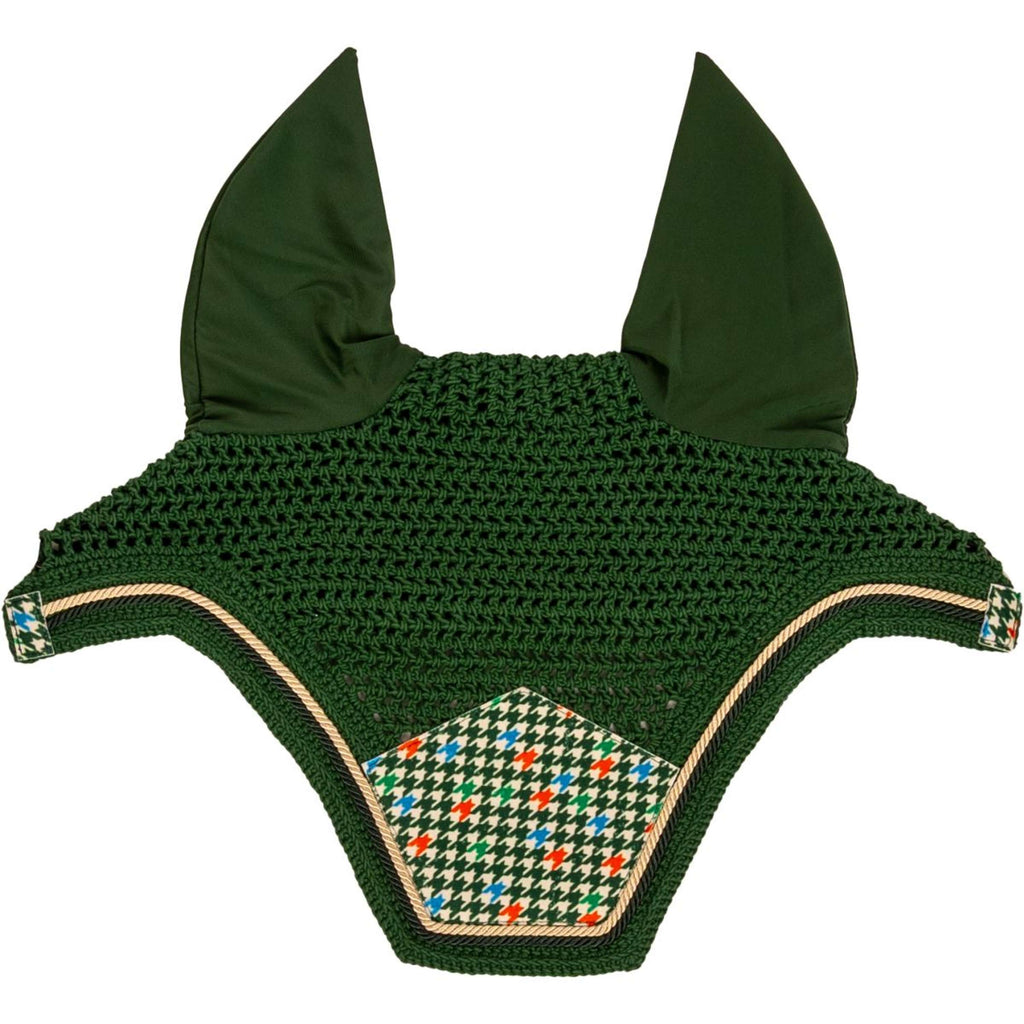 Kentucky Bonete para Orejas Wellington Velvet Pied De Poule Verde oscuro