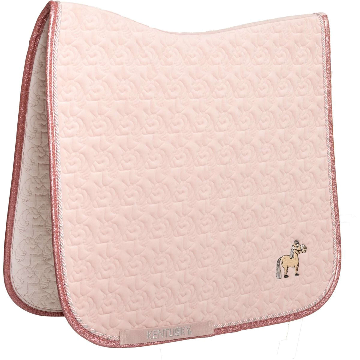 Kentucky Horsewear Mantilla Unicorn Head Glitter Doma clásica Soft Rose