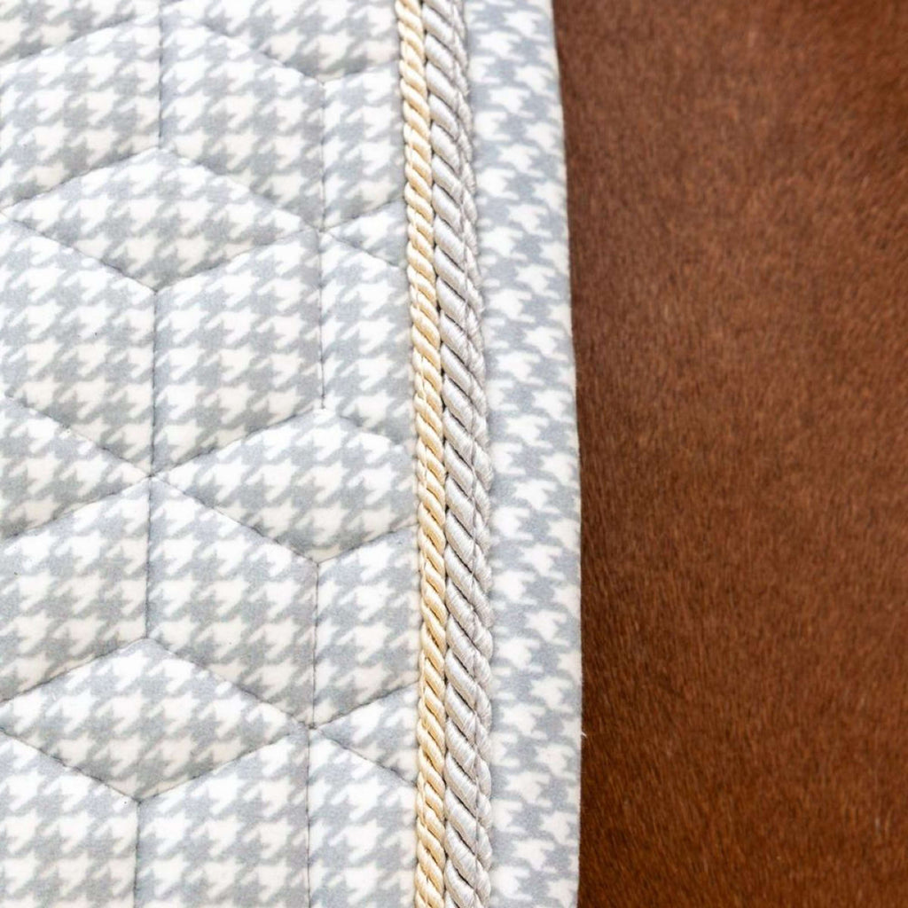 Kentucky Mantilla Velvet Pied de Poule saltando Gris/Blanco