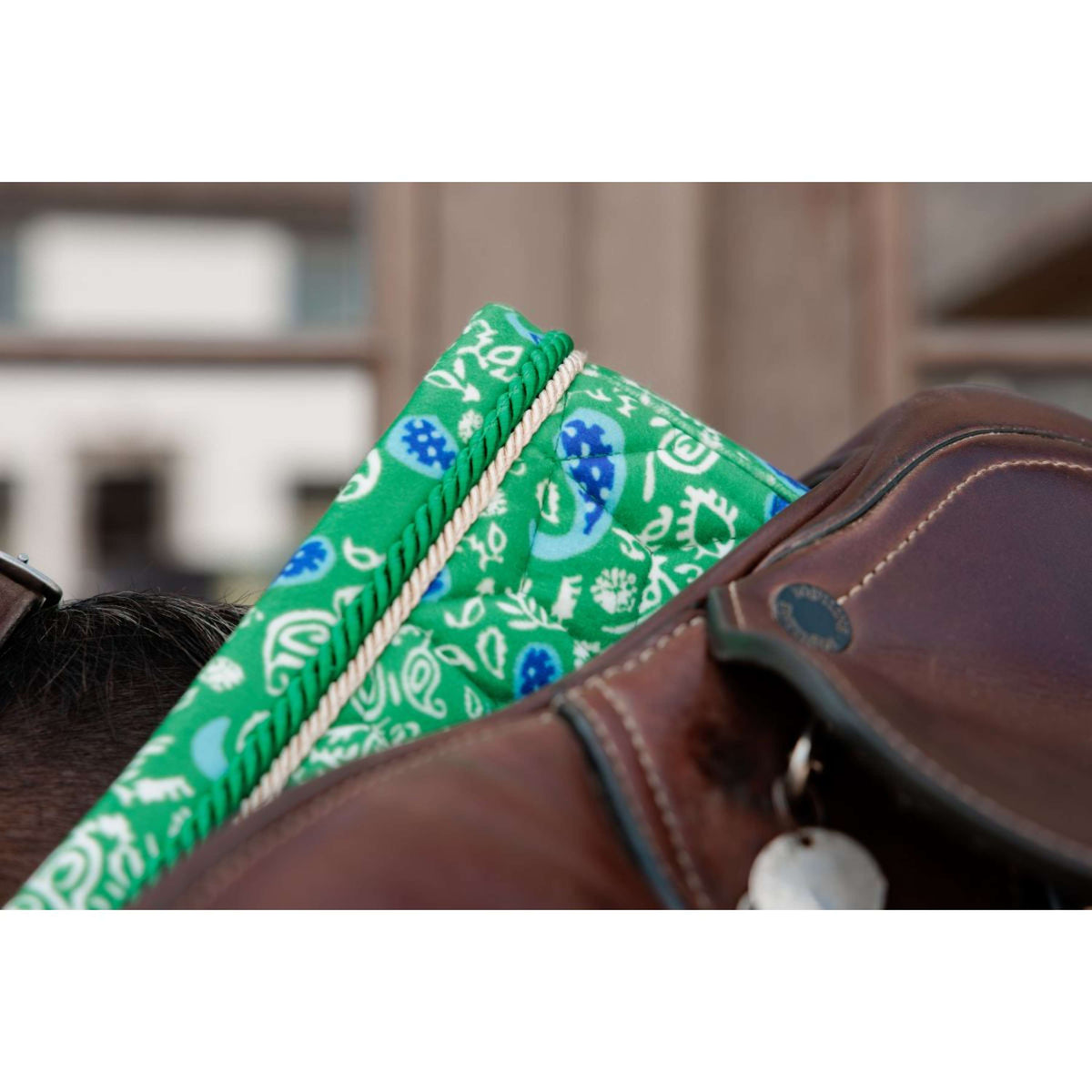 Kentucky Mantilla Velvet Paisley Garden Doma clásica verde/azul marino