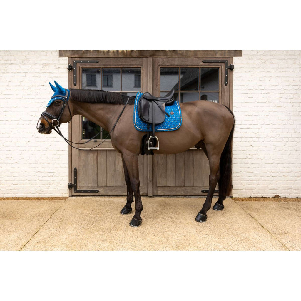 Kentucky Mantilla Velvet Horse Printing Doma clásica Navy