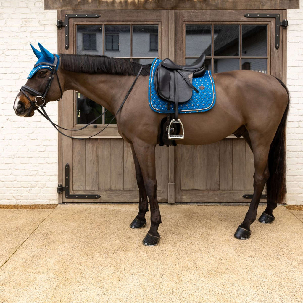 Kentucky Mantilla Velvet Horse Printing Doma clásica Navy