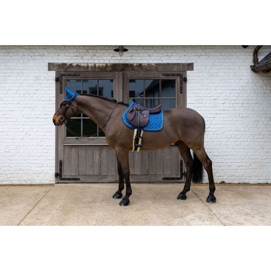 Kentucky Mantilla Velvet Horse Printing saltando Navy