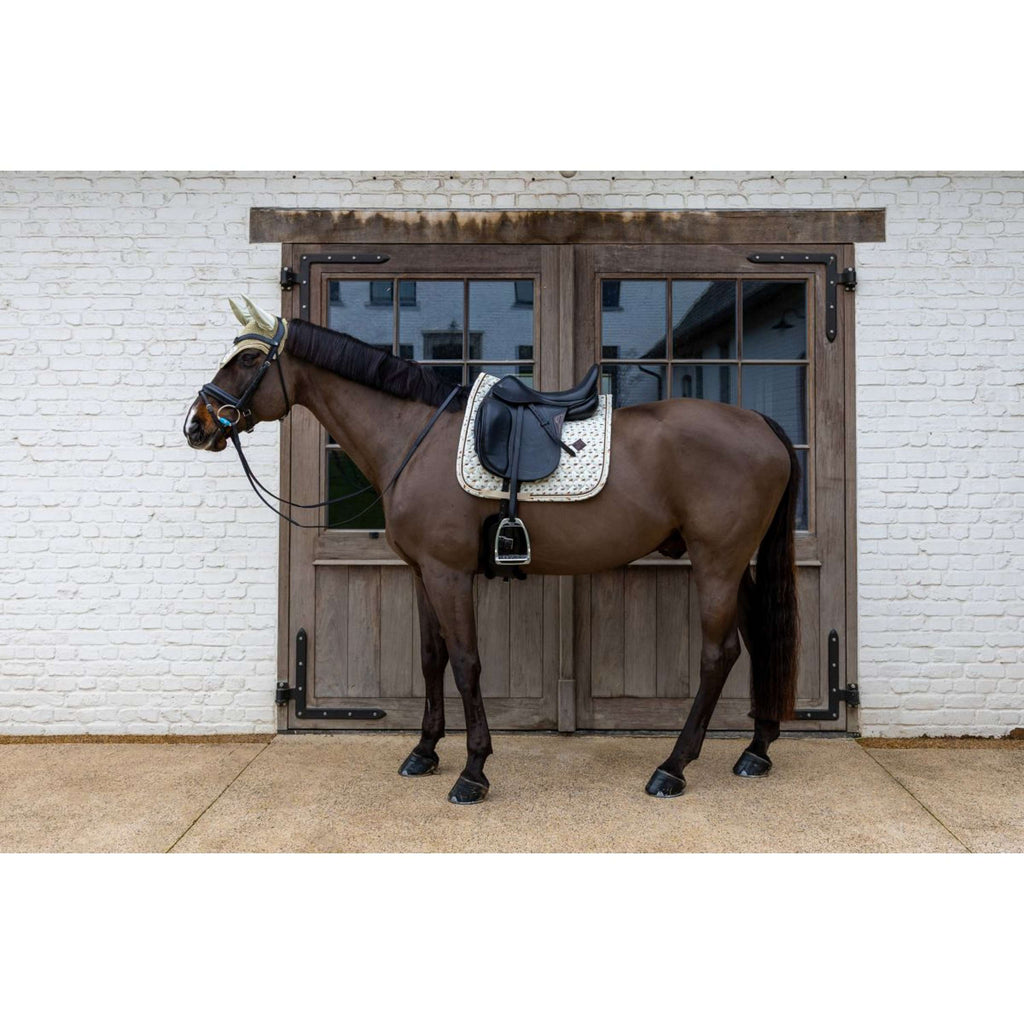 Kentucky Mantilla Velvet Horse Printing Doma clásica Beige