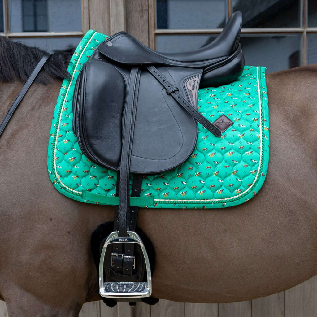 Kentucky Mantilla Velvet Horse Printing Doma clásica Verde