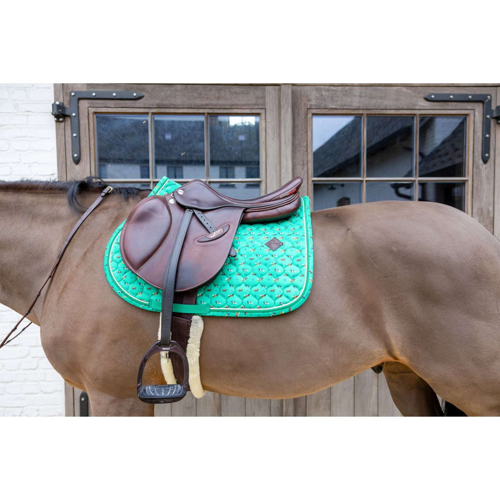 Kentucky Mantilla Velvet Horse Printing saltando Verde