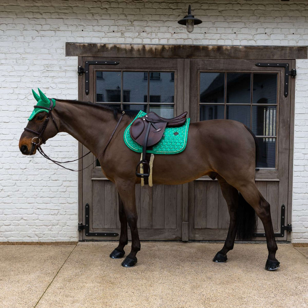 Kentucky Mantilla Velvet Horse Printing saltando Verde