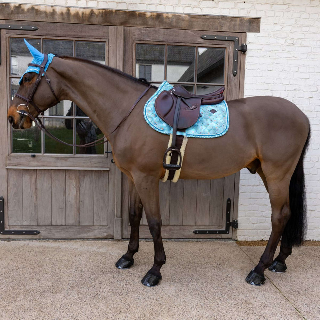 Kentucky Mantilla Velvet Pied De Poule saltando Navy