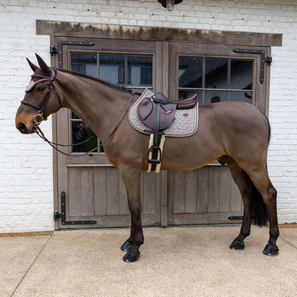 Kentucky Mantilla Velvet Pied De Poule saltando Marron