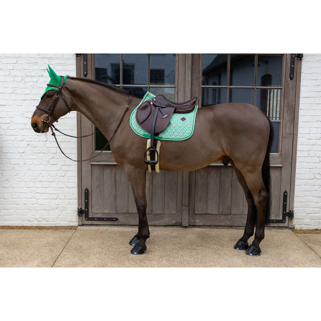 Kentucky Mantilla Velvet Pied De Poule saltando Verde claro