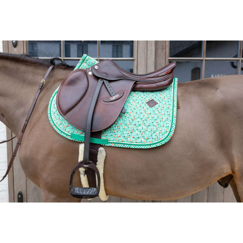 Kentucky Mantilla Velvet Pied De Poule saltando Verde claro