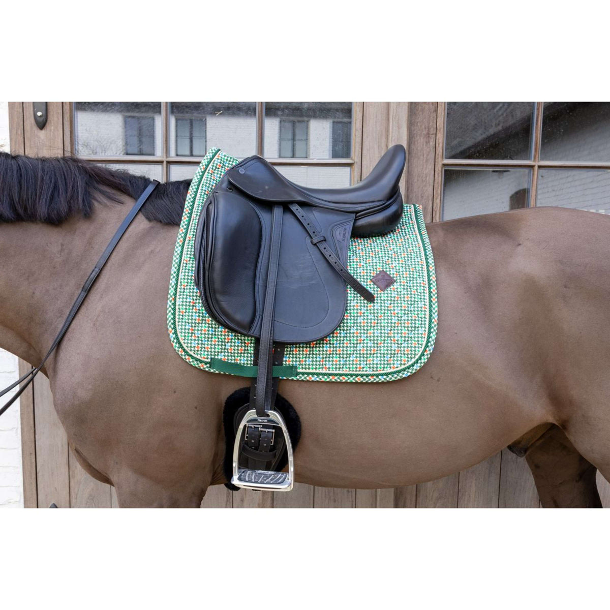 Kentucky Mantilla Velvet Pied De Poule Doma clásica Verde oscuro