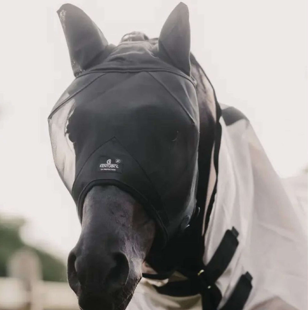 Kentucky Horsewear Máscara para Moscas Classic con Orejas y Nariz Negro