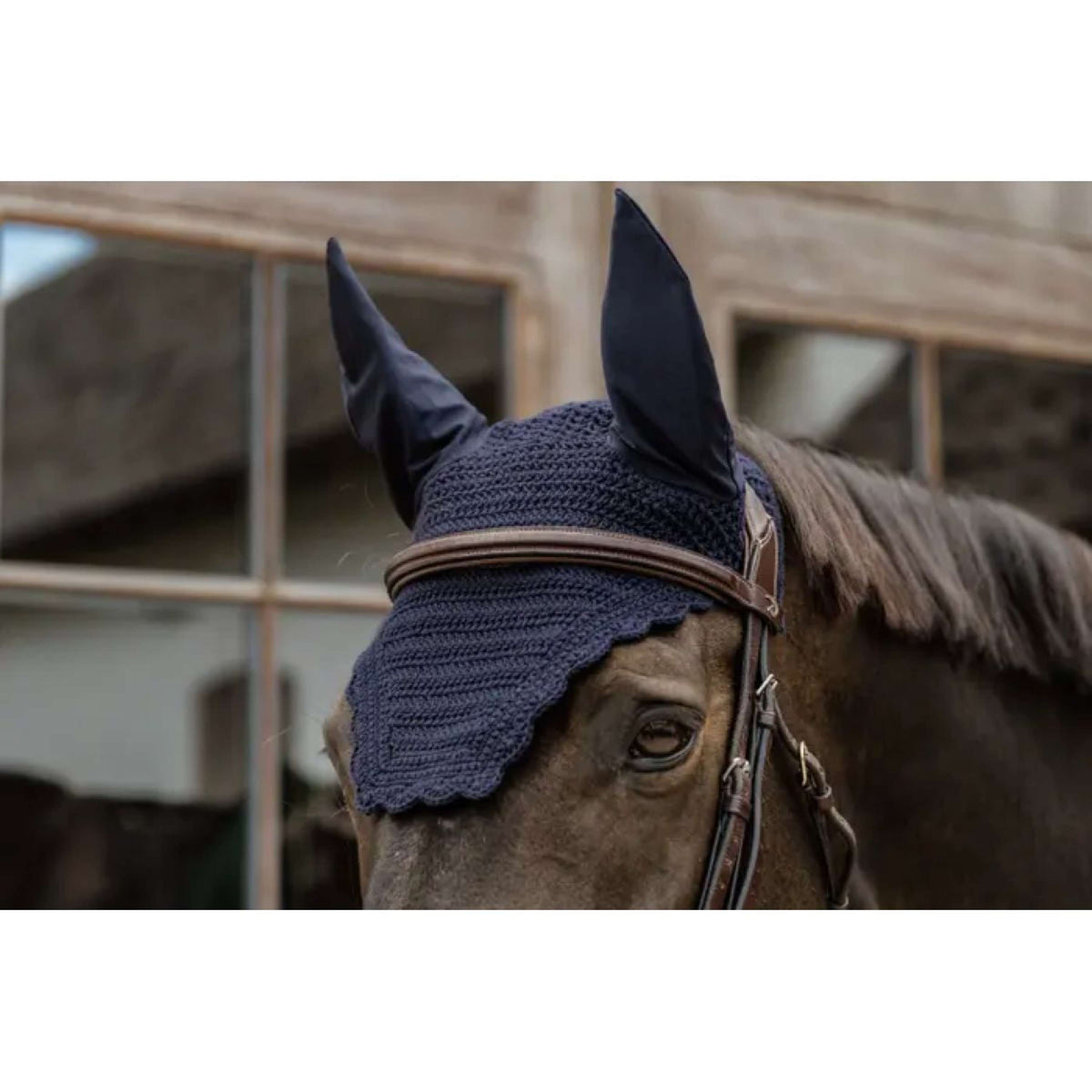 Kentucky Horsewear Bonete para Orejas Wellington Wave Azul Marino Oscuro