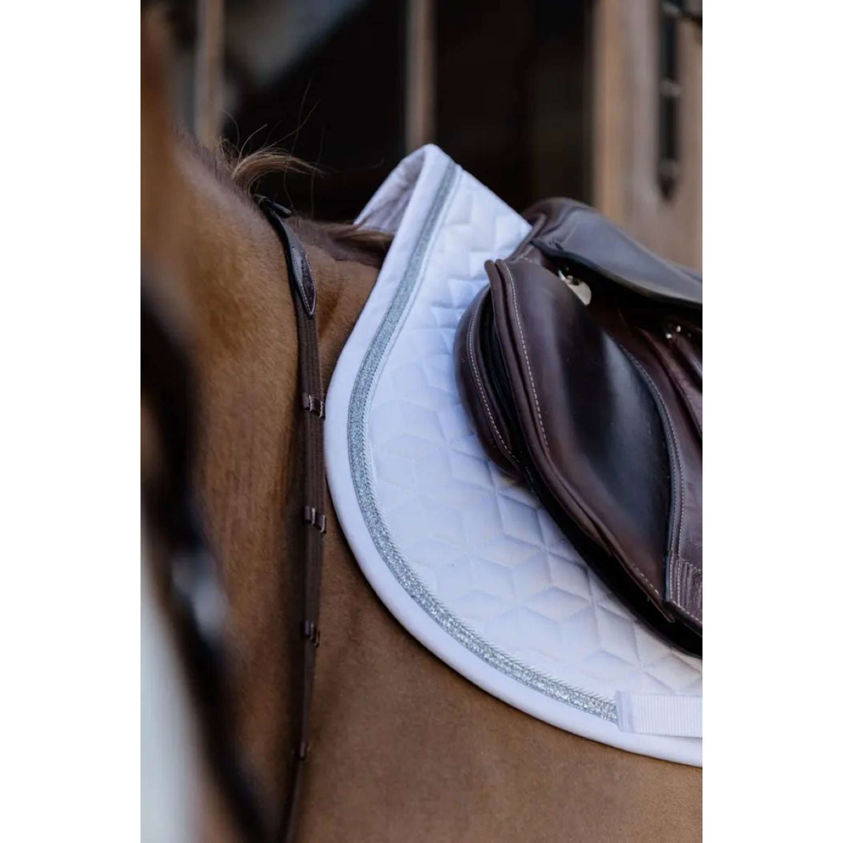 Kentucky Horsewear Mantilla Glitter Rope Springen Blanco