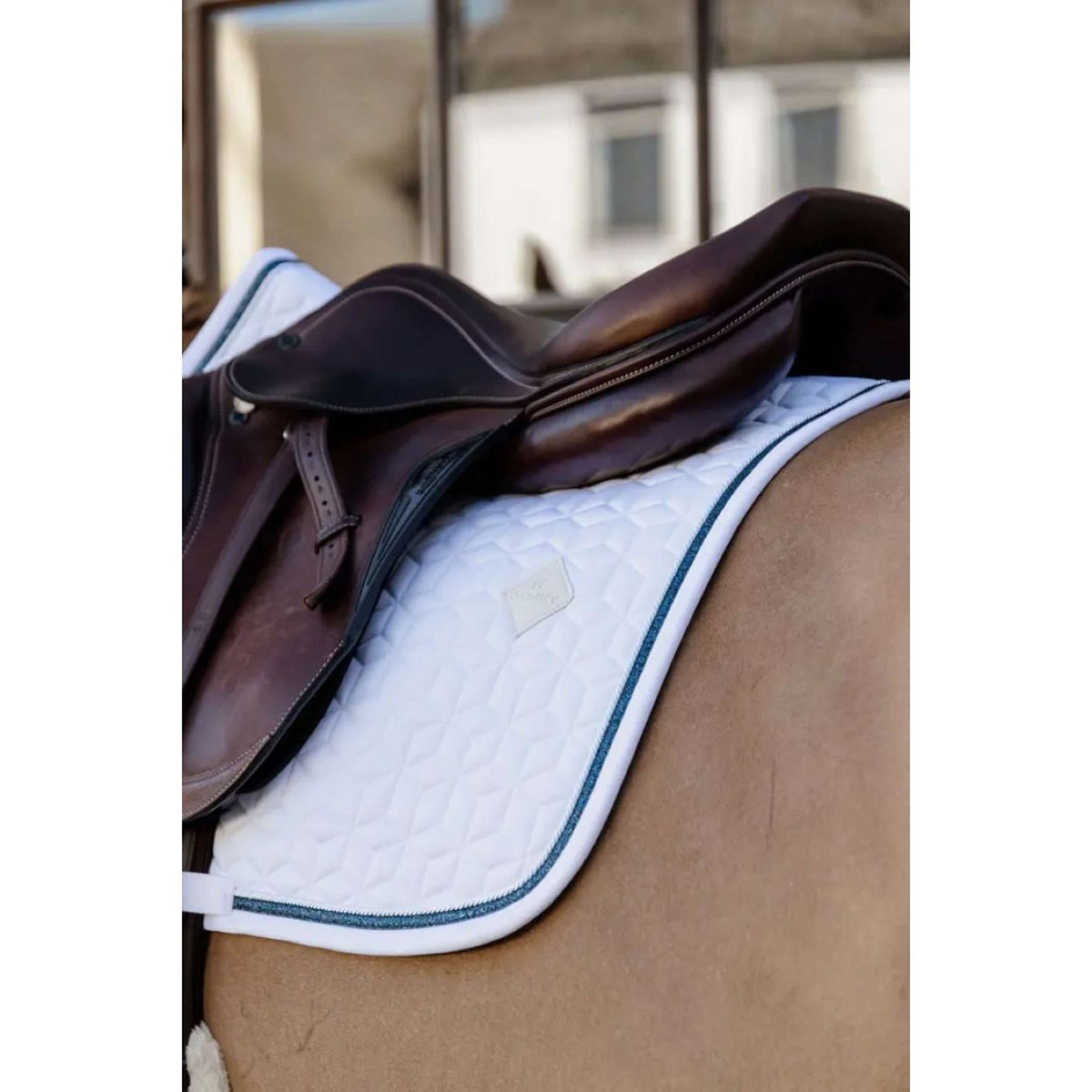 Kentucky Horsewear Mantilla Glitter Rope Springen Blanco/Azul Marino