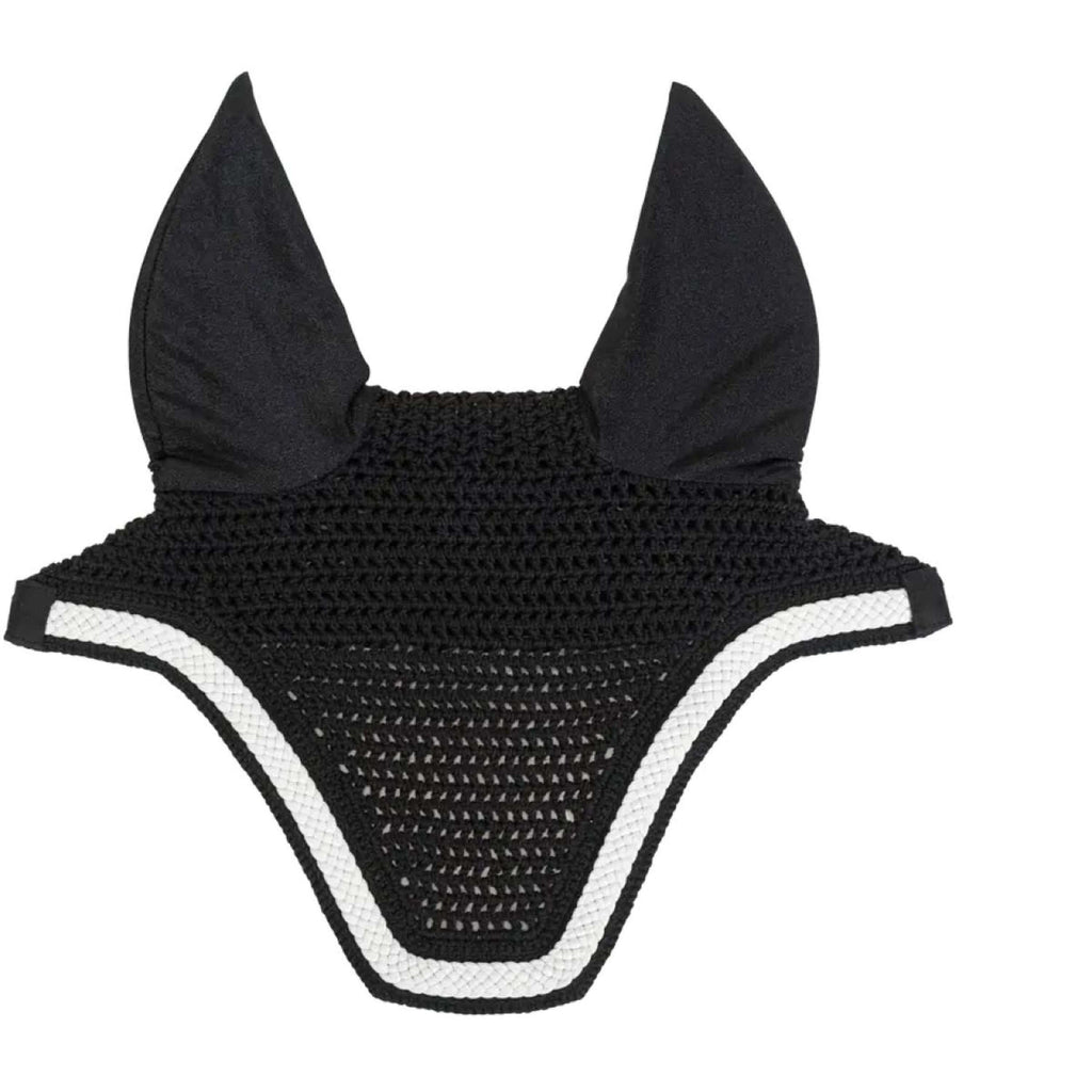 Kentucky Horsewear Bonete para Orejas Wellington Trenzado Soundless Negro