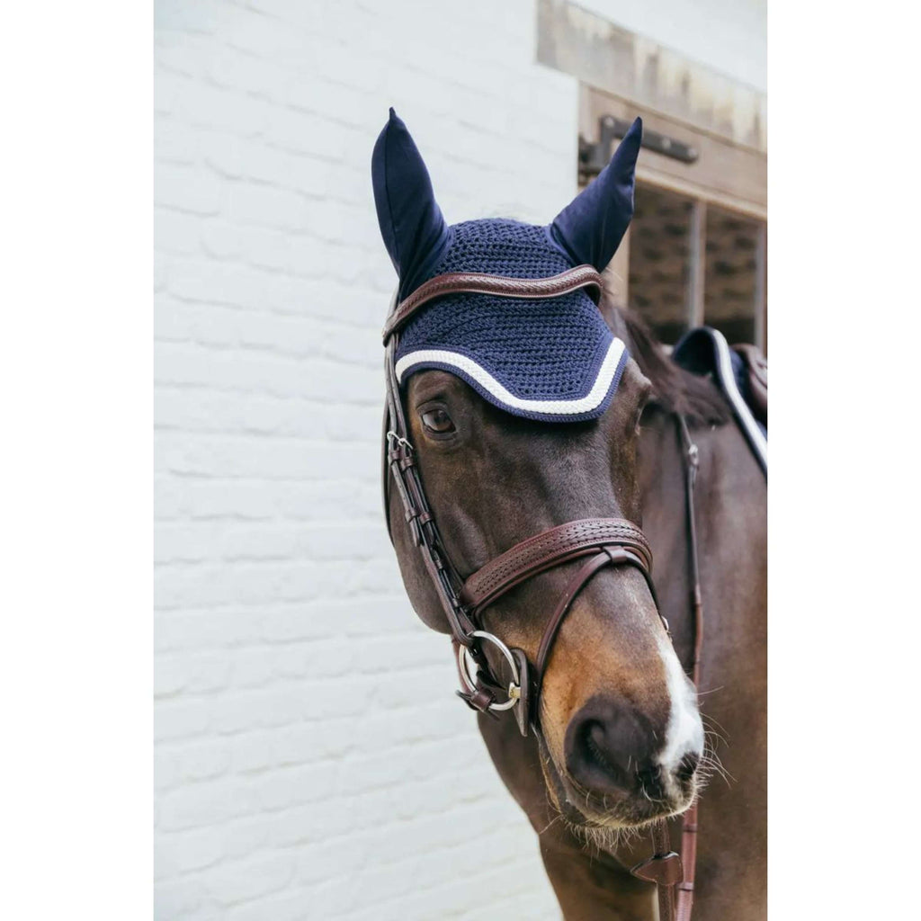 Kentucky Horsewear Bonete para Orejas Wellington Trenzado Soundless Navy