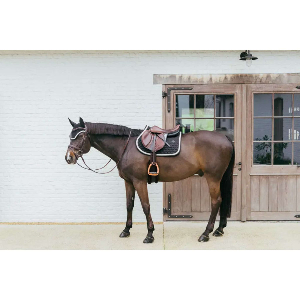 Kentucky Horsewear Bonete para Orejas Wellington Trenzado Soundless Negro