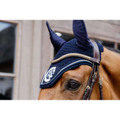 Kentucky Horsewear Bonete para Orejas Wellington 3D Logo Navy