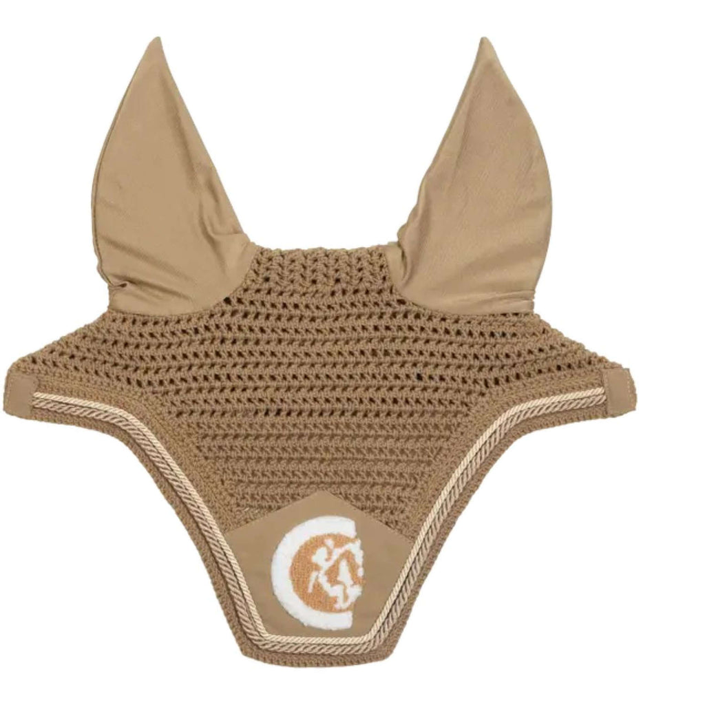 Kentucky Horsewear Bonete para Orejas Wellington 3D Logo Beige