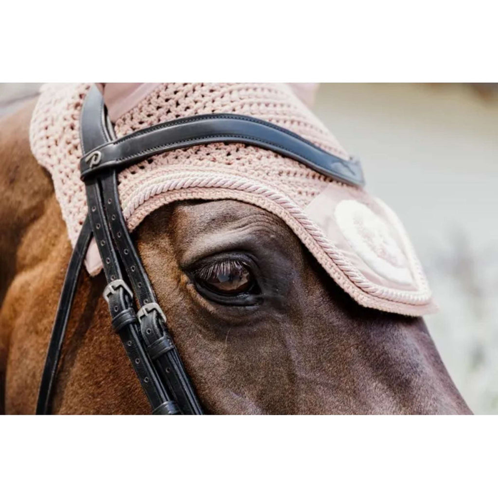 Kentucky Horsewear Bonete para Orejas Wellington 3D Logo Rosa Viejo
